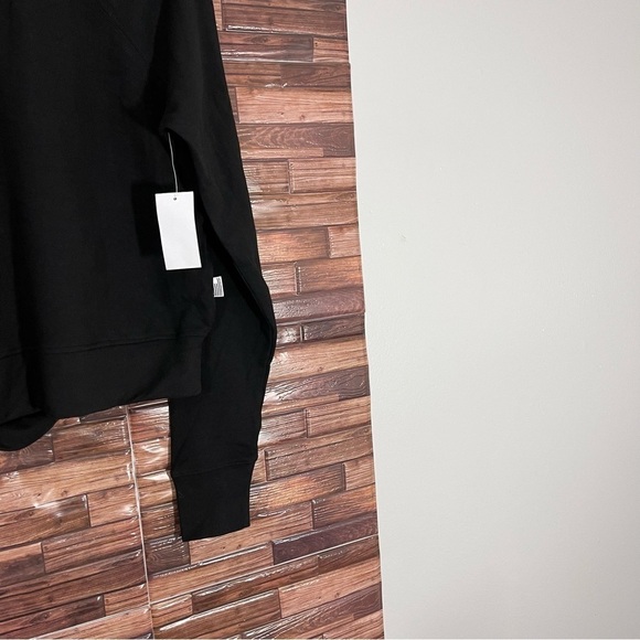 Good American Sweatshirt Black Open Back Pullover Stretch Cotton Modal Sz M New - Picture 3 of 6